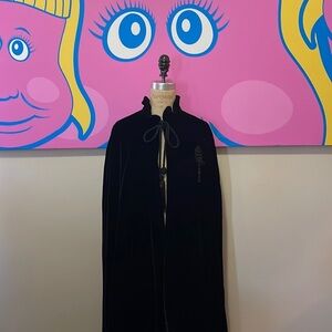 Eugene Alexander Black Velvet Cape Cloak Vintage 1980s